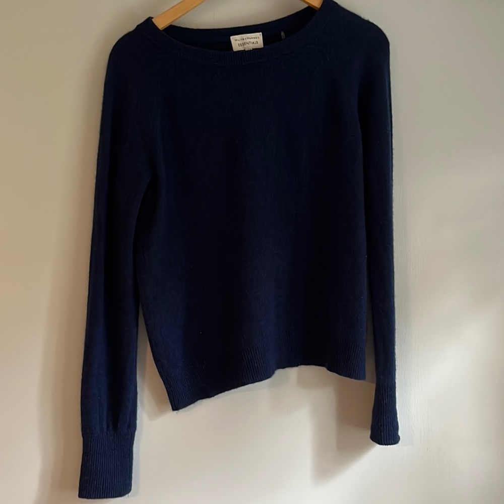White and warren cashmere sweatshirt blue in size S